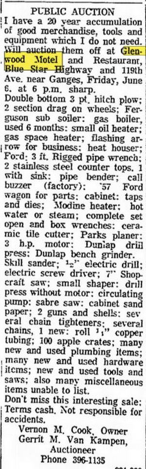 Glen-Wood Motel - June 1969 Auction (newer photo)